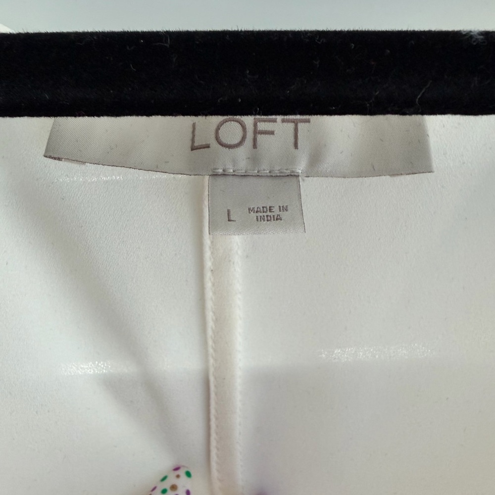 LOFT Cream Sleeveless Tank Top - Picture 3 of 4